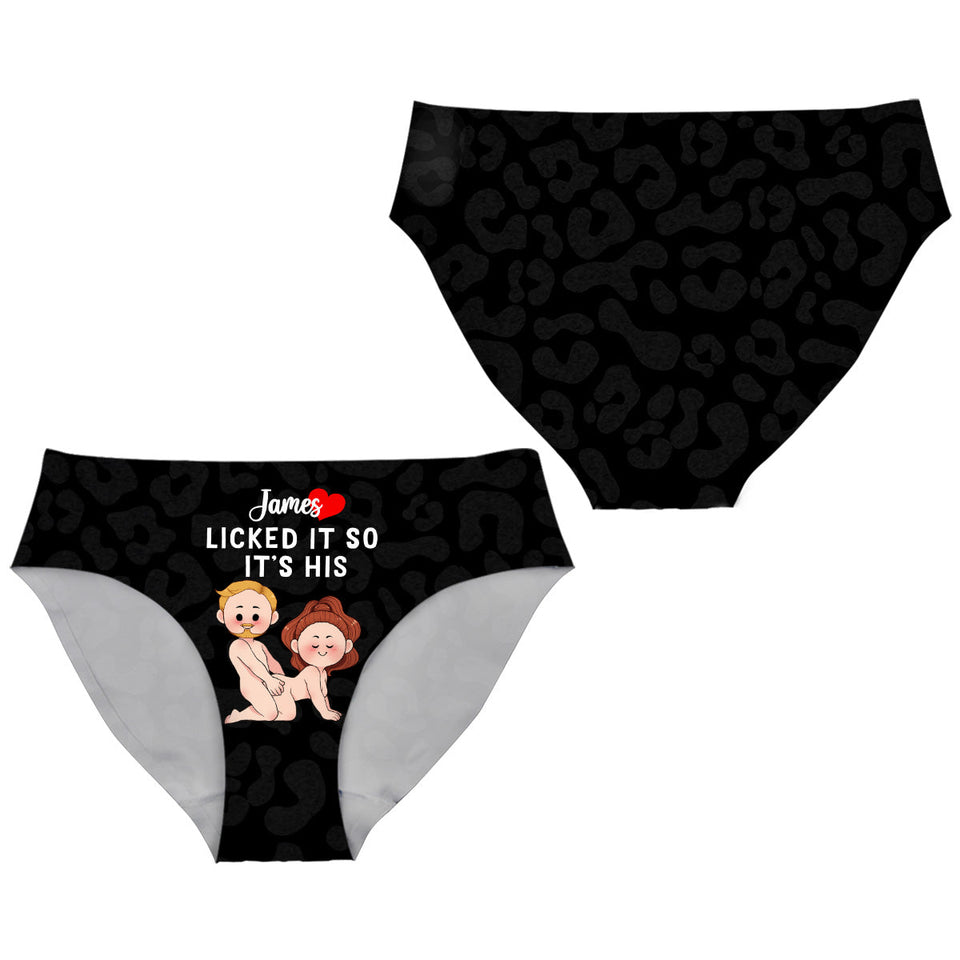 She Sucked It So It's Hers & He Licked It So It's His - Personalized Couple Women Briefs & Men Boxer Briefs