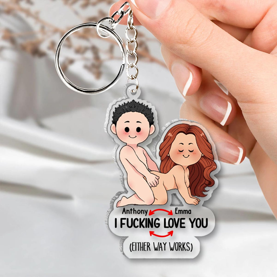 I Love You - Personalized Couple Keychain