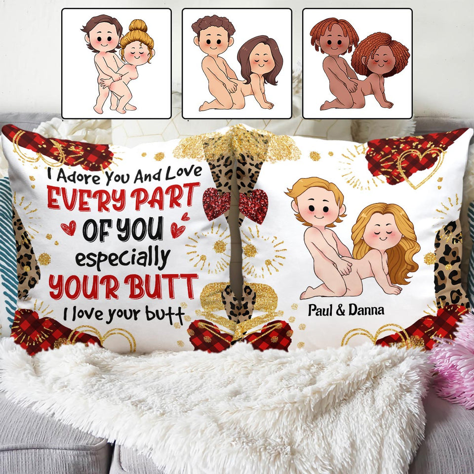 I Adore You And Love Every Part Of You - Personalized Couple Throw Pillow