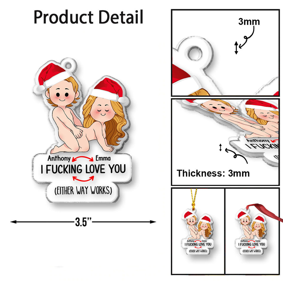 I Love You - Personalized Couple Ornament