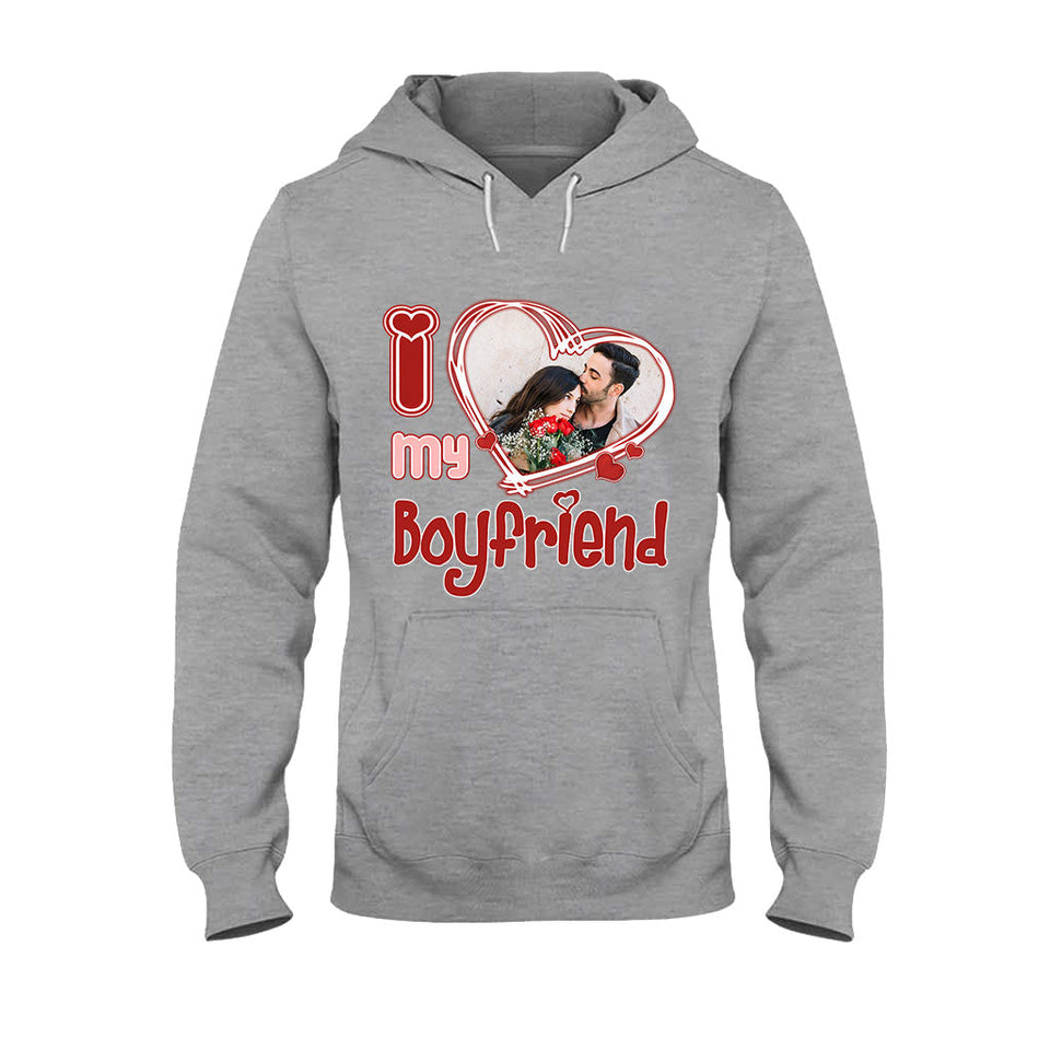 I Love My Boyfriend/Girlfriend/Husband/Wife - Personalized Couple T-shirt And Hoodie