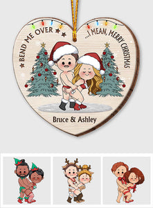 Bend Me Over I Mean Merry Christmas - Personalized Couple Ornament