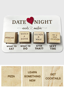 Date Night Dice - gift for husband, wife, girlfriend - Personalized Wooden Dice