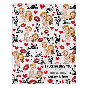 I Love You - Personalized Couple Blanket