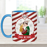 First Christmas Engaged - gift for boyfriend, girlfriend - Personalized Accent Mug