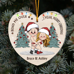 Bend Me Over I Mean Merry Christmas - Personalized Couple Ornament