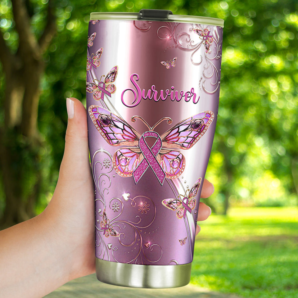 Survivor Breast Cancer Awareness Tumbler 0622