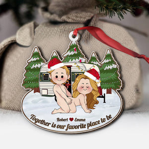 Together Is Our Favorite Place To Be - gift for husband, wife, girlfriend, boyfriend - Personalized Ornament