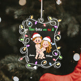 You Turn Me On - Personalized Couple Transparent Ornament