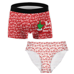 Matching Christmas Underwear For Couple - Personalized Couple Women Briefs & Men Boxer Briefs