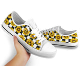 Sunflower Autism Puzzle Piece Chess Pattern Autism Awareness Low Top Shoes 0622