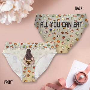 All You Can Eat Adult Humor - Personalized Couple Women's Briefs