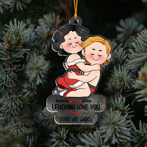 I Love You - gift for boyfriend, girlfriend, wife, husband - Personalized Transparent Ornament