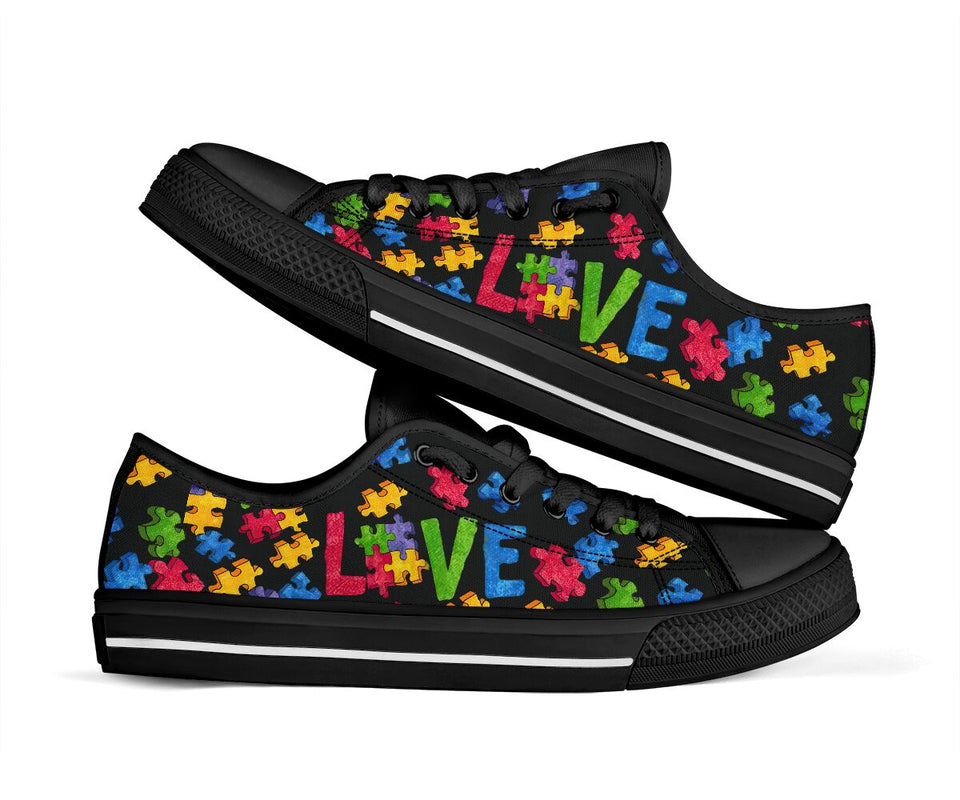 Puzzle Pieces Autism Awareness Low Top Shoes 0622