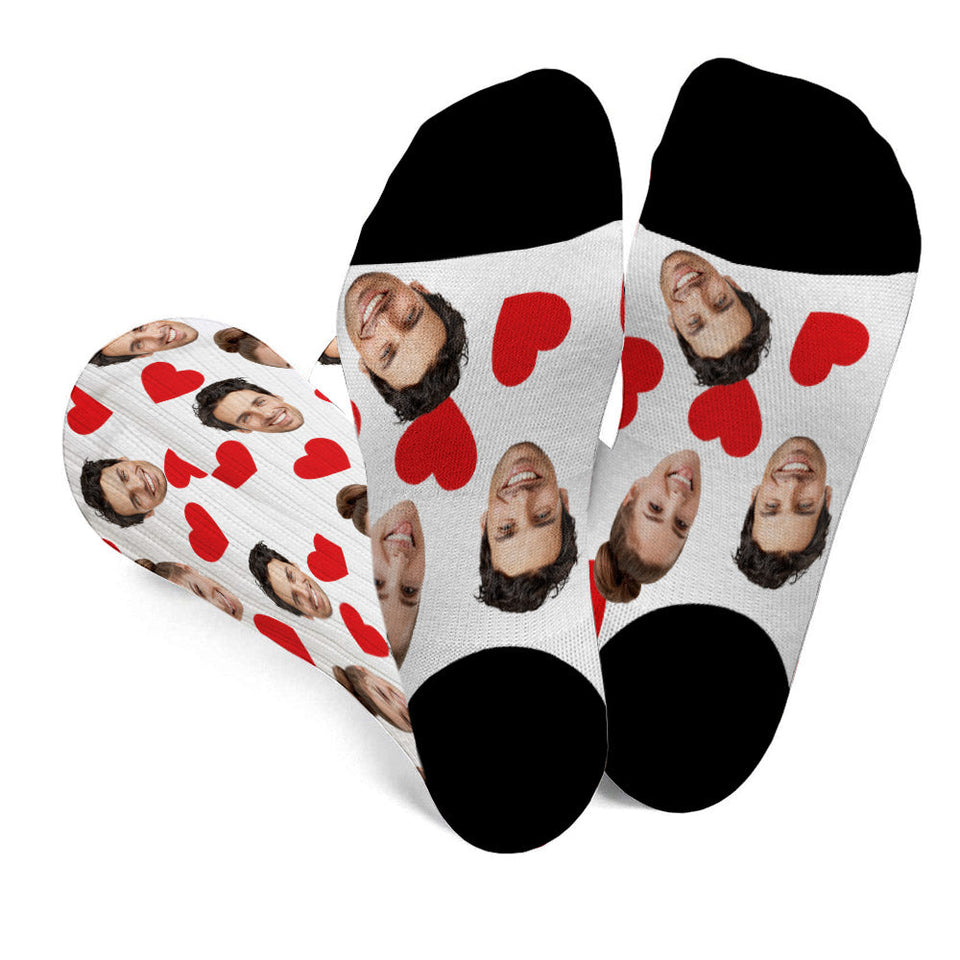 Funny Icon Pattern - Personalized Couple Socks