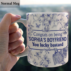 Congrats On Being My Girlfriend / Boyfriend / Wife / Husband You Lucky - gift for husband, boyfriend, wife, girlfriend - Personalized Mug