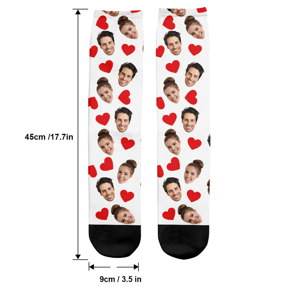 Funny Icon Pattern - Personalized Couple Socks