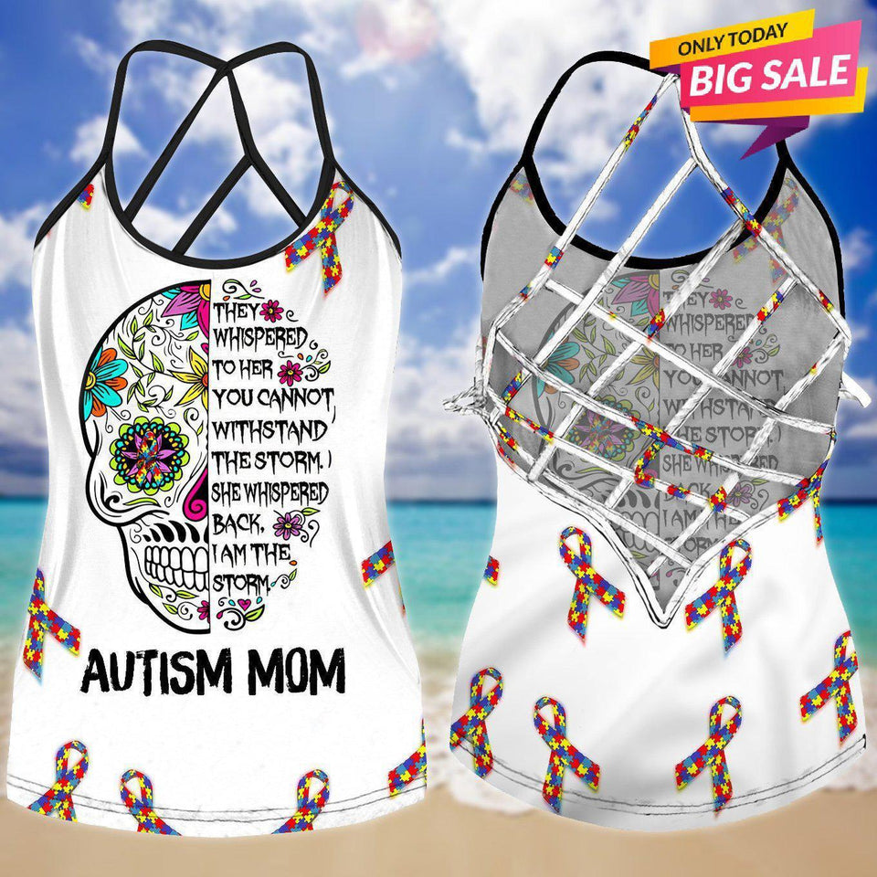 Autism Love - Autism Awareness Cross Tank Top 0921