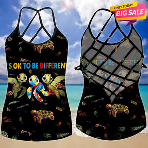 Autism Love - Autism Awareness Cross Tank Top 0921