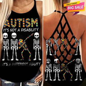 Autism Love - Autism Awareness Cross Tank Top 0921