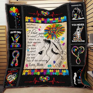 Autism To My Son From Mom You Are My Sunshine - Autism Awareness Quilt 0921