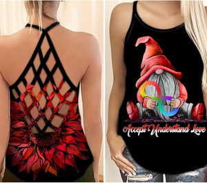 Autism Awareness : Accept Understand Love - Cross Tank Top 0921