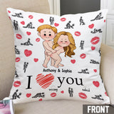 I Love Seeing You Naughty - Personalized Couple Throw Pillow