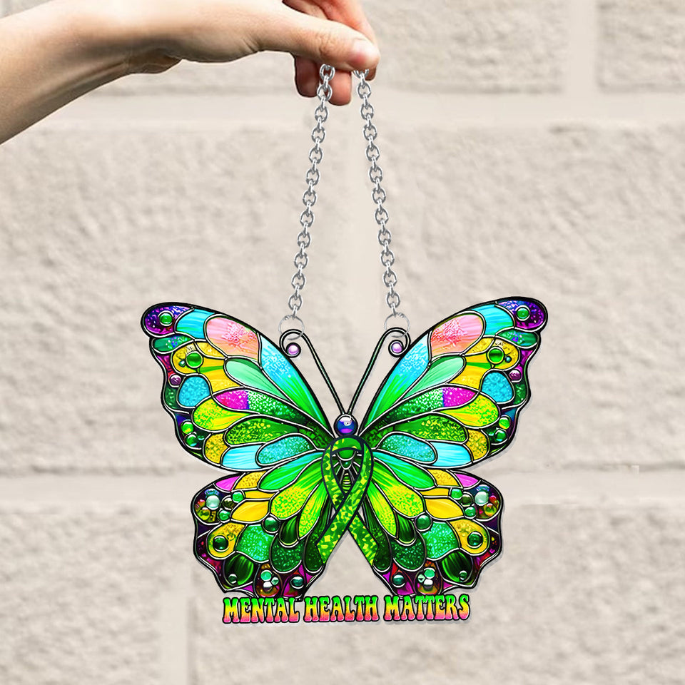 Mental Health Matters - Mental Health Awareness Window Hanging Suncatcher Ornament