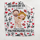 Solo Quiero Que Seas Feliz - Personalized Couple Blanket