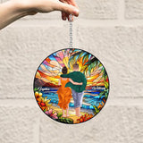 Romantic Sunset - Personalized Couple Window Hanging Suncatcher Ornament