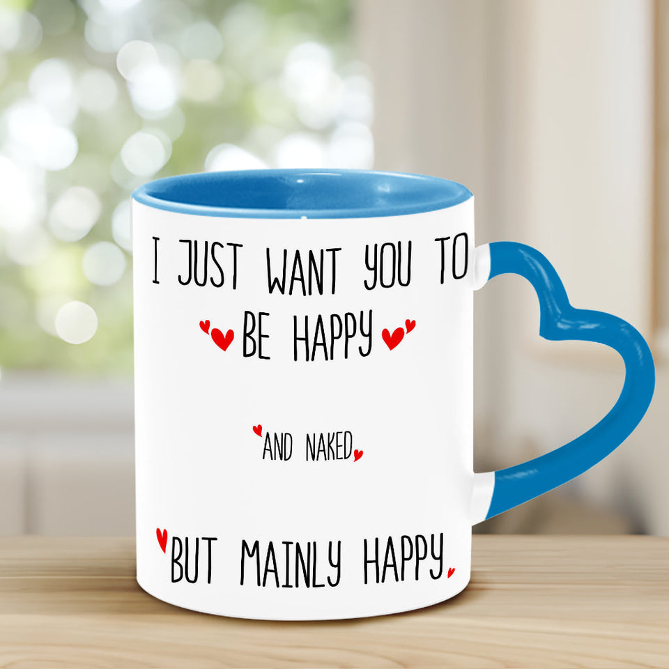 I Love You - Personalized Couple Heart Handle Mug