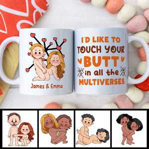 I'd Like To Touch You In All The Multiverses Inflated Peaches - Personalized Couple Mug