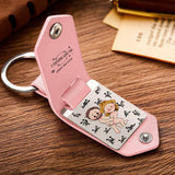 I Love You - Personalized Couple Leather Photo Keychain