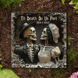 Til Death Do Us Part - Personalized Couple Square Shaped Stone