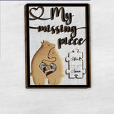 My Missing Piece - Personalized Couple 2 Layered Wood Sign / Wood Plaque