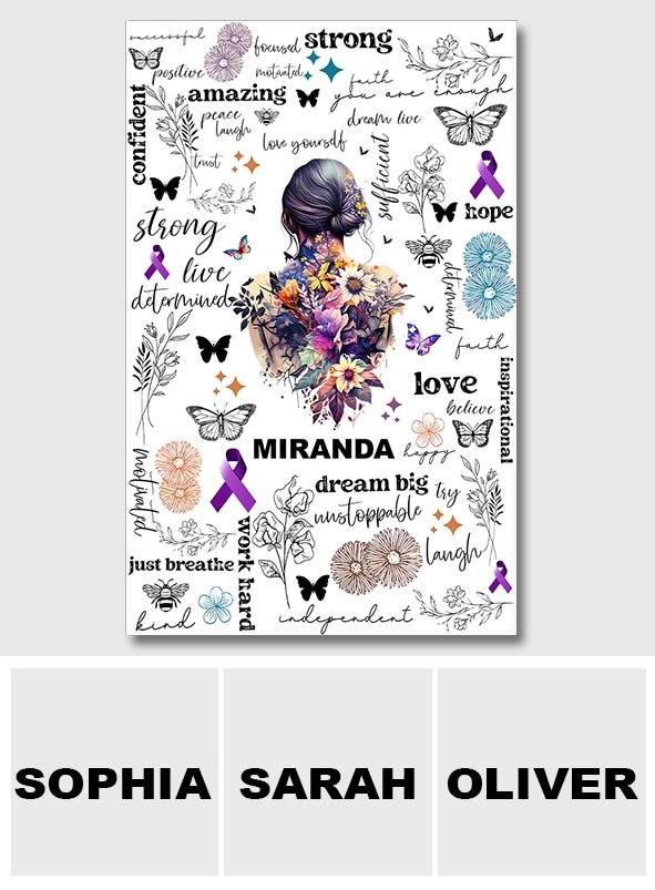 Just Breathe Amazing Strong - Personalized Mental Health Awareness Canvas And Poster