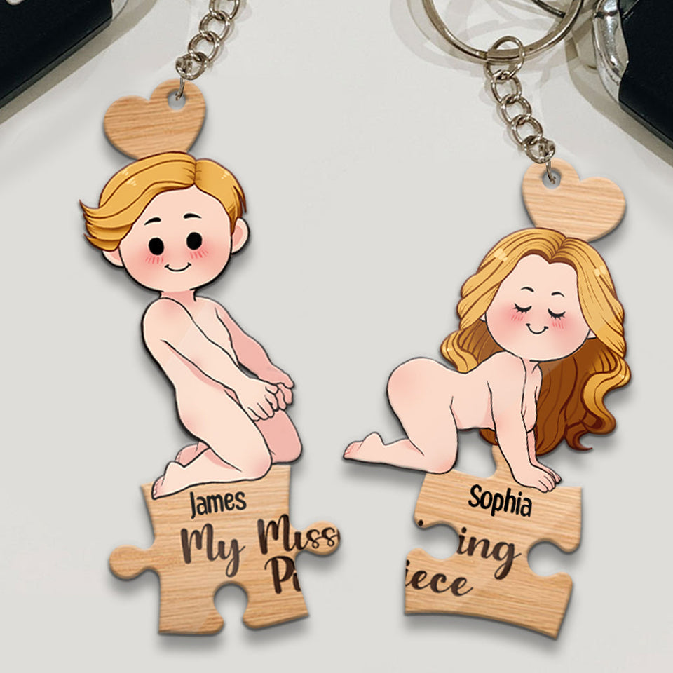 My Missing Piece - Personalized 3 Layered & 1 Layered Couple Keychain