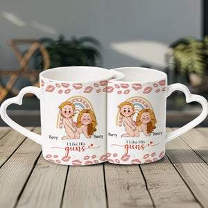 Together Is Our Favorite Place - Personalized Couple Matching Heart Handle Mug