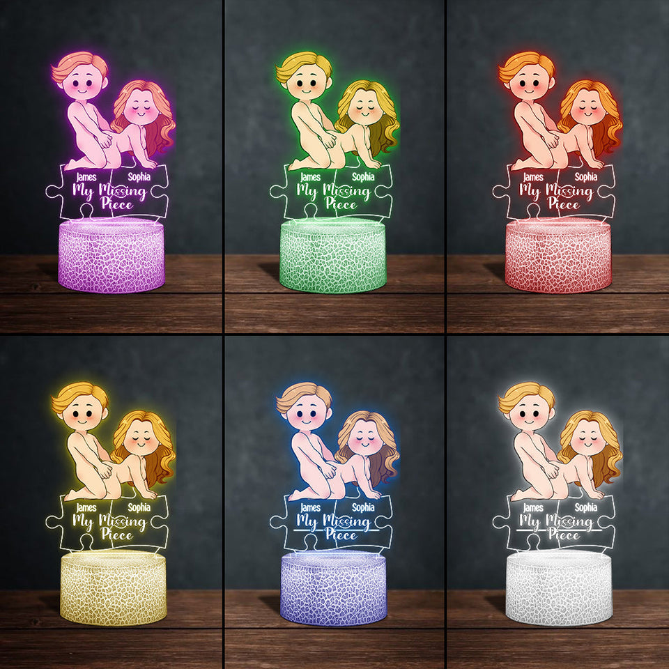 My Missing Piece - Personalized Couple Shaped Plaque Light Base