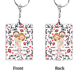 Couple Funny I Love You - Personalized Couple Keychain