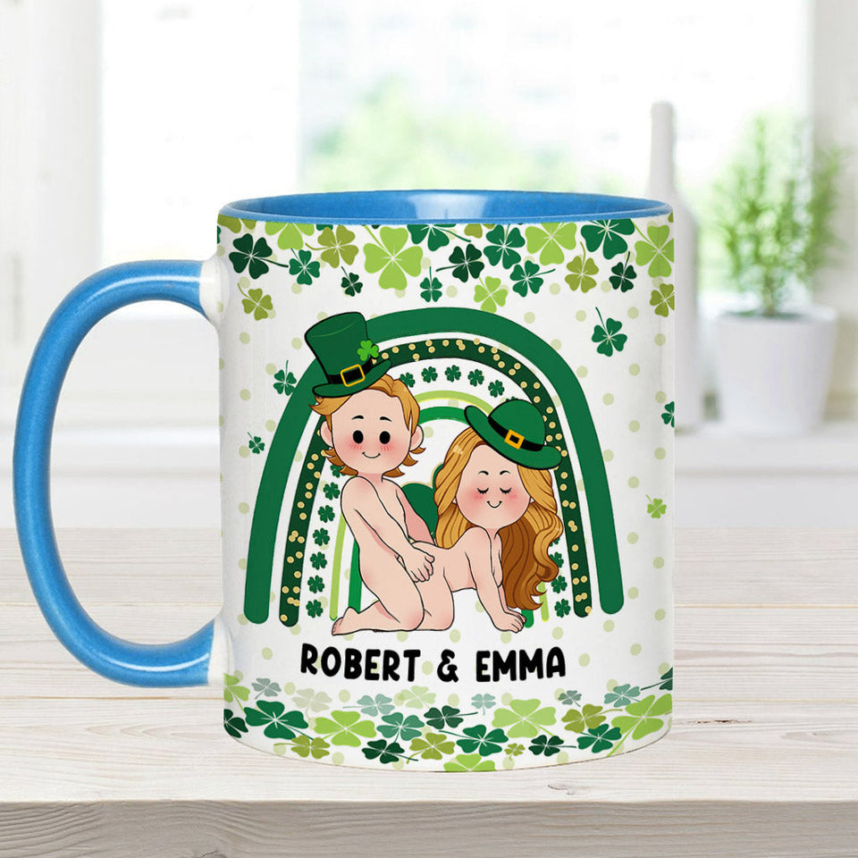 Lucky To Have You And Your Butt - Personalized Couple Accent Mug