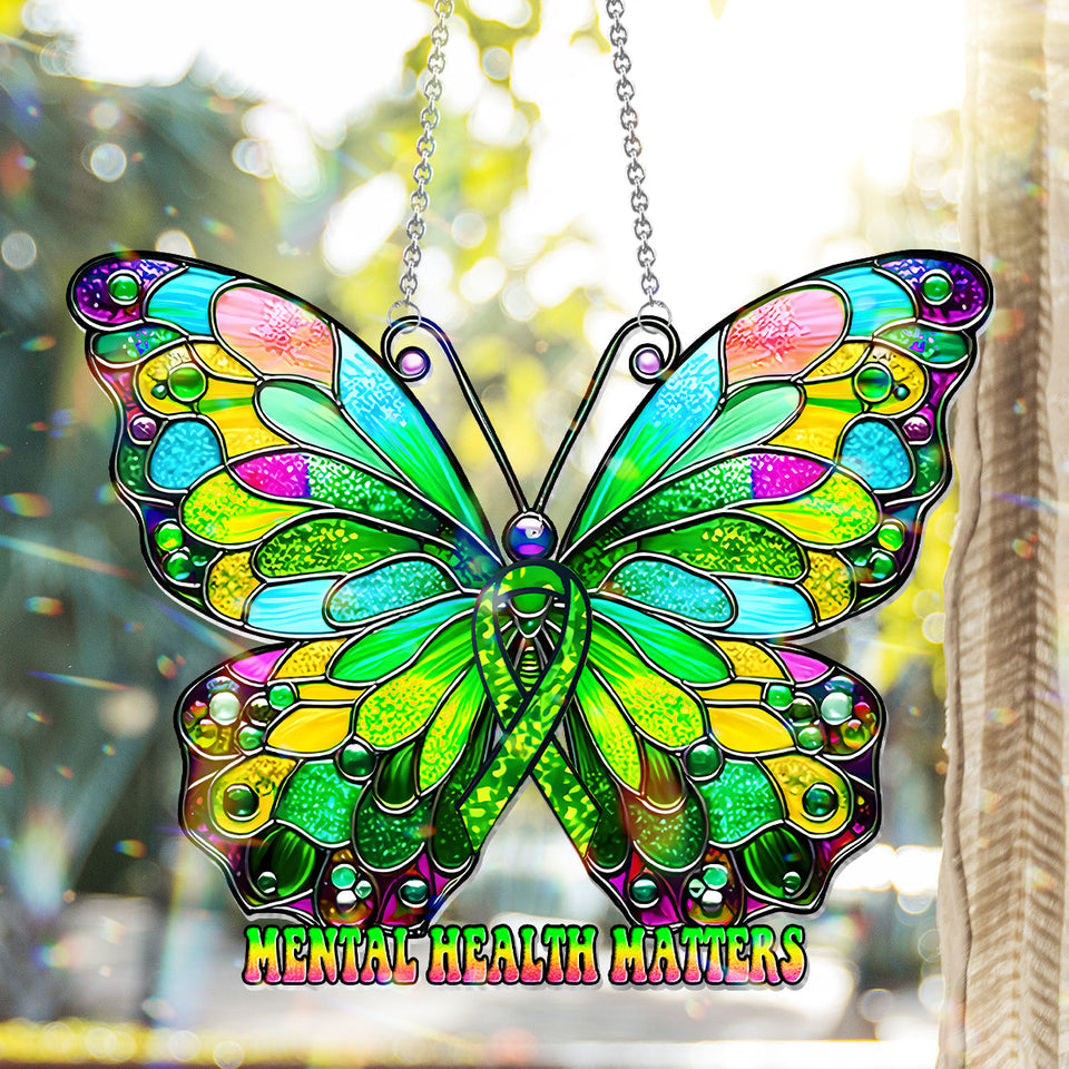 Mental Health Matters - Mental Health Awareness Window Hanging Suncatcher Ornament