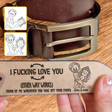 Dear Husband Boyfriend - Personalized Couple Leather Belt