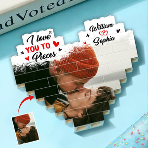 You Are The Missing Piece To My Heart - Personalized Couple One-sided Heart Building Brick Blocks