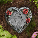 From The Our First Kiss Till Our Last Breath - Personalized Couple Heart Shaped Stone