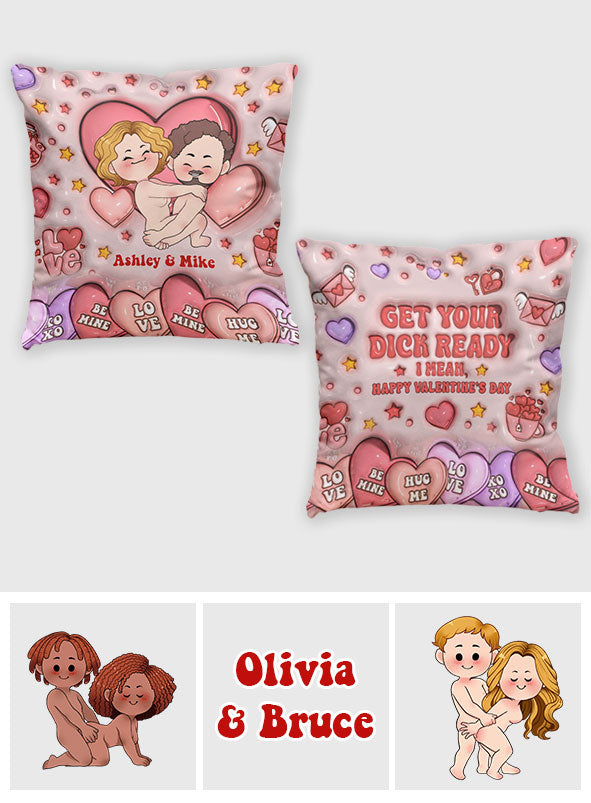 Get Your WIlly Ready - Personalized Couple Throw Pillow