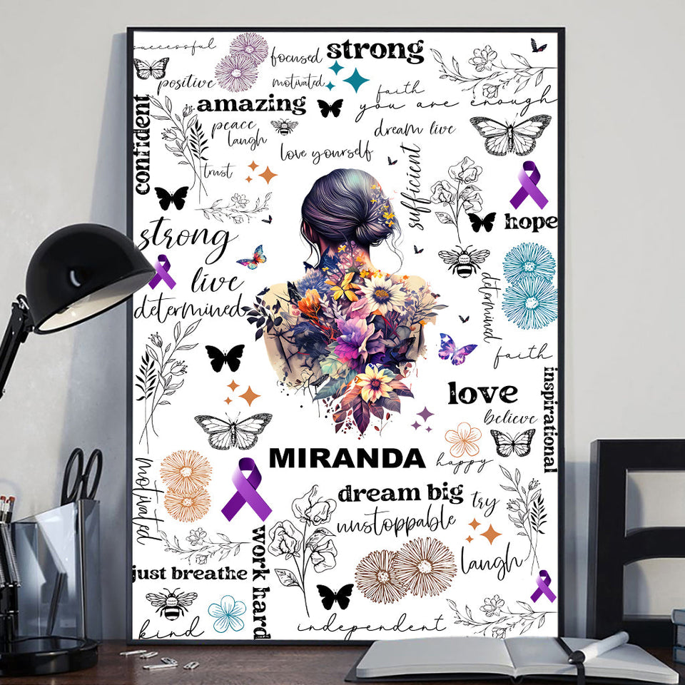 Just Breathe Amazing Strong - Personalized Mental Health Awareness Canvas And Poster