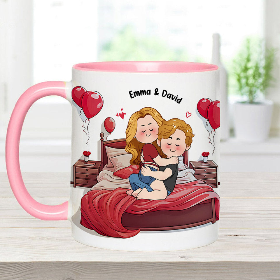 My Favorite Place Is Your Huge D Inside Of Me - Personalized Couple Accent Mug