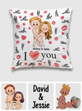 I Love Seeing You Naughty - Personalized Couple Throw Pillow