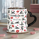 I Love You - Personalized Couple Heart Handle Mug